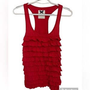 Hilly Hicks Hot Pink Ruffled Tank Size M